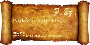 Pajtás Szibilla névjegykártya